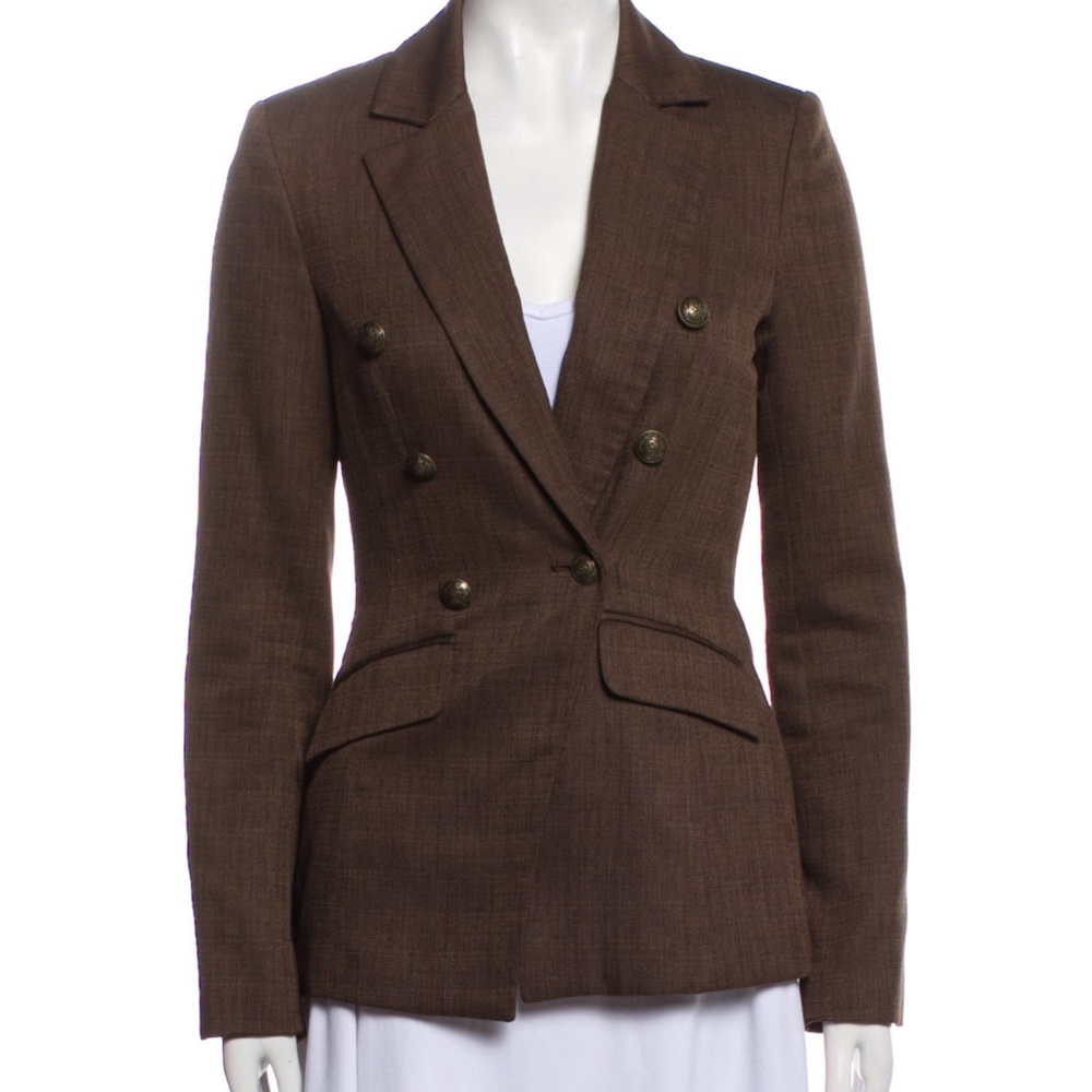 INTERMIX Chocolate Double-Breasted Blazer